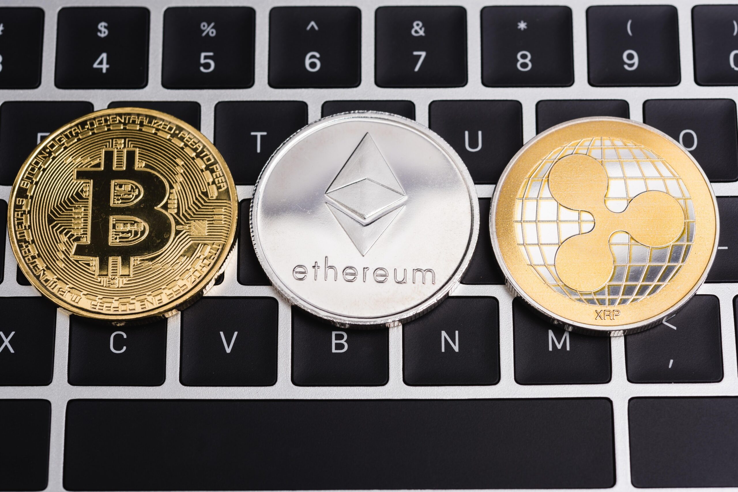 Image of various cryptocurrency coins